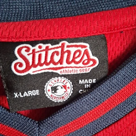 Majestic Red and Navy Red Sox Jersey - Picture 4 of 5